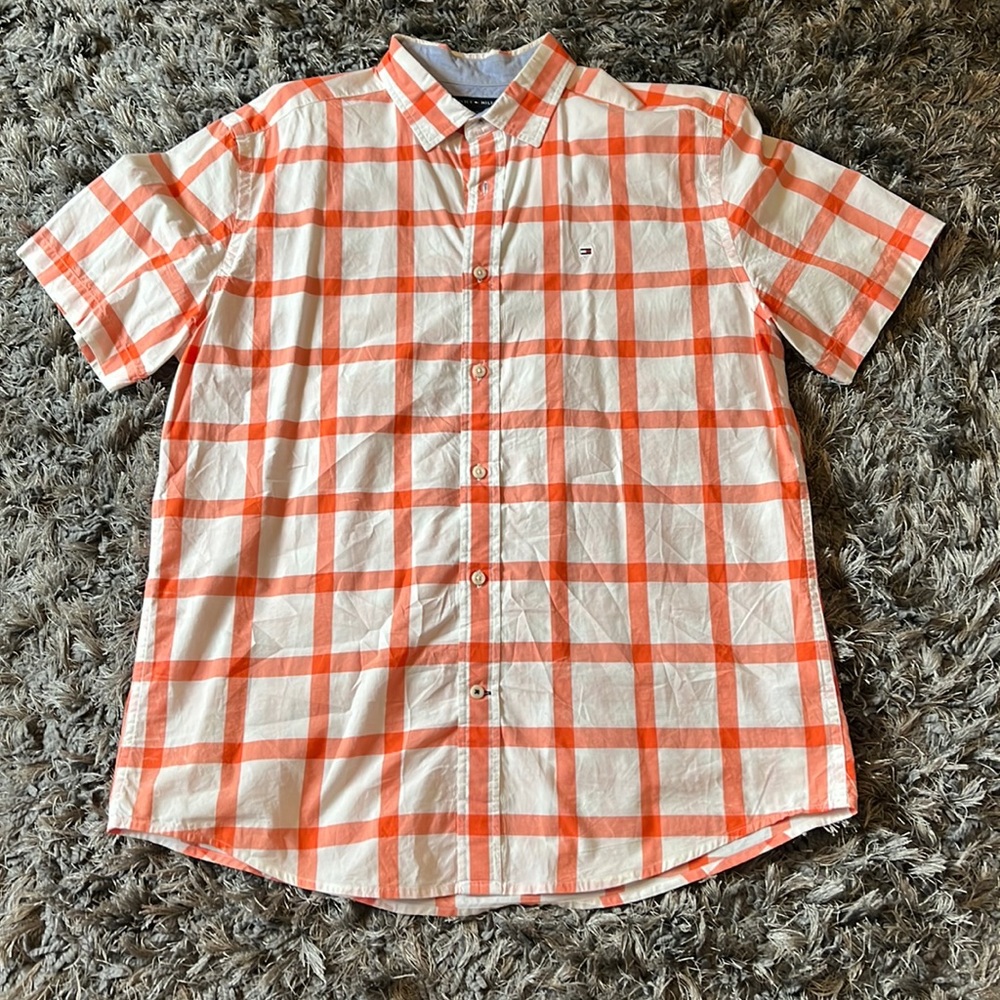 Tommy Hilfiger Mens Short Sleeve Button Down Large